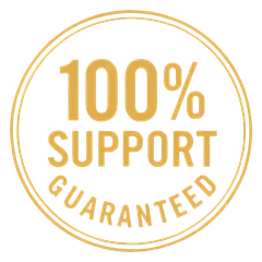 100% support guaranteed badge